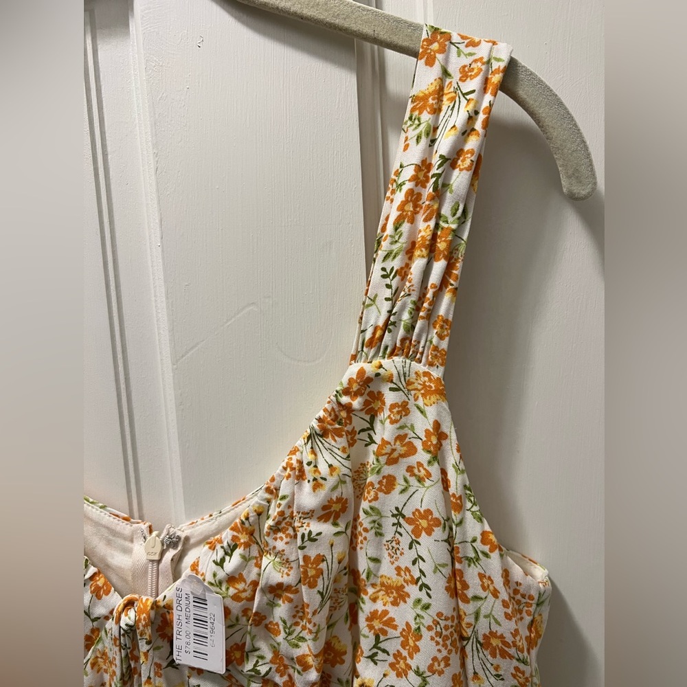 NWT LUSH mini yellow floral dress, size M - Picture 7 of 7